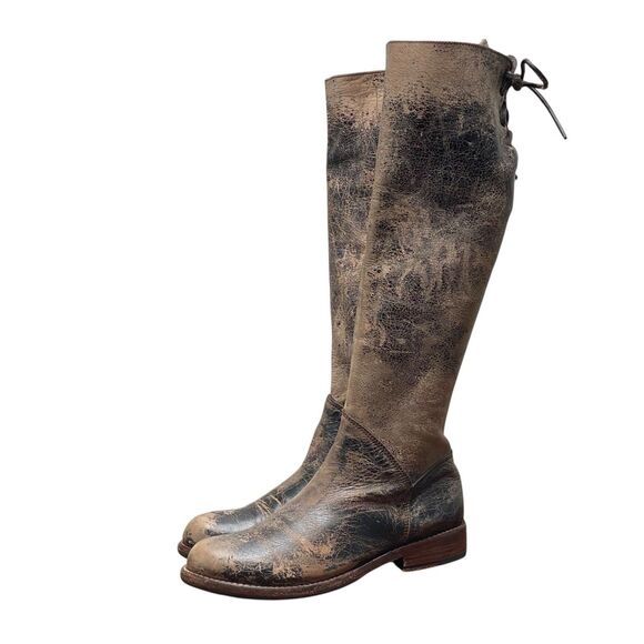 Bed Stu Women’s Sz 8 Manchester Boots Distressed Tall Leather Cobbler (HF32)